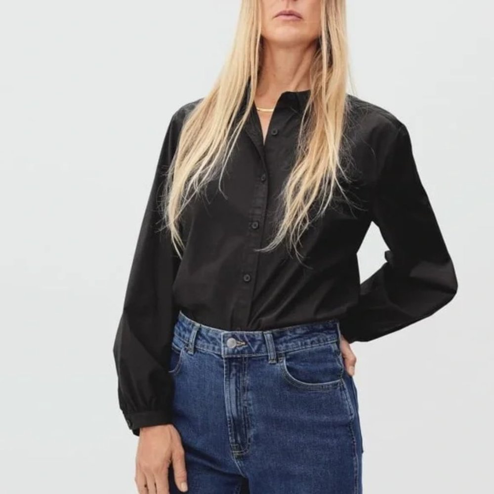 NWOT Everlane Cotton Oxford Button Down Shirt in Black